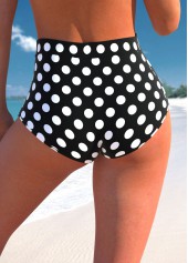 High Waisted Polka Dot Black Bikini Bottom | thumb picture 