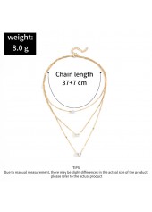 Golden Heart Star Alloy Layered Necklace | thumb picture 