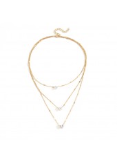 Golden Heart Star Alloy Layered Necklace | thumb picture 
