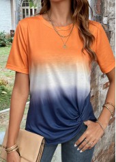 Orange Twist Ombre Short Sleeve T Shirt | thumb picture 