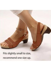 Dark Camel Vamp Band Peep Toe Mid Heel Sandals | thumb picture 