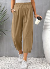 Light Coffee Pocket High Waisted Pants | thumb picture 