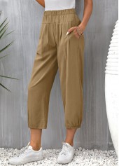 Light Coffee Pocket High Waisted Pants | thumb picture 