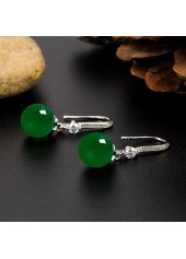 Green Color Round Copper Detail Earrings | thumb picture 