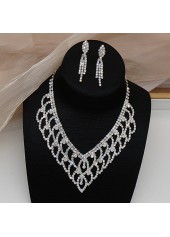 Silver Rhinestone Tassel Earrings and Necklace | thumb picture 