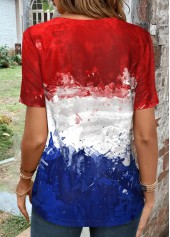 Multi Color Twist Flag Print T Shirt