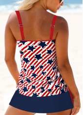 Circular Ring Mid Waisted Star Print Tankini Set | thumb picture 