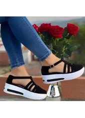Black Closed Toe Low Heel Sandals