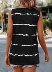 Black Striped V Neck Tank Top | thumb picture 