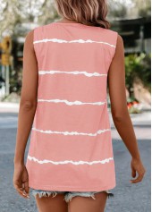 Pink Striped V Neck Tank Top | thumb picture 