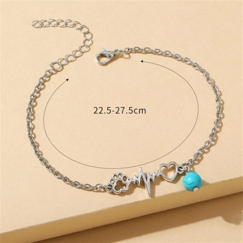 Turquoise Heart Anklets