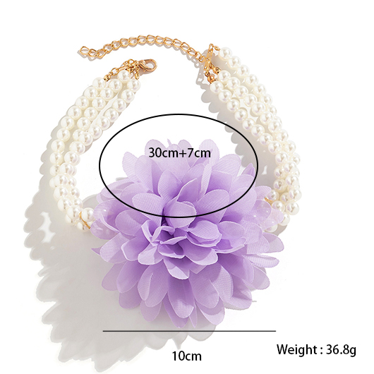 Light Purple Pearl Floral Design Necklace