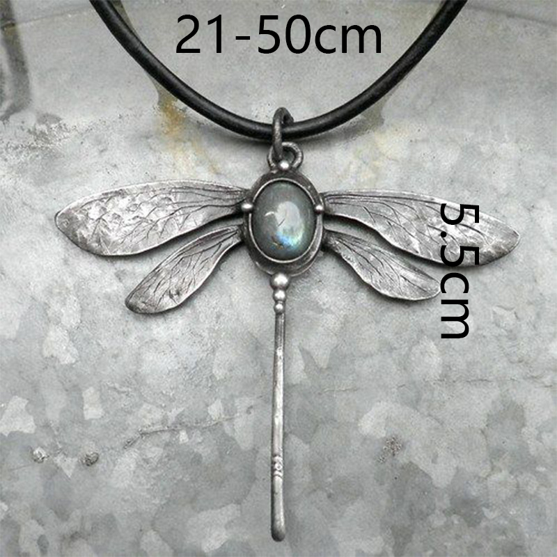 Silver Dragonfly Design Retro Alloy Necklace | picture 