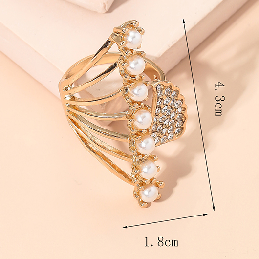 Alloy Detail Hot Drilling Gold Ring