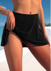 Drawstring Tropical Plants Print Black Tankini Top-No Bottom | picture 2