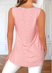 Light Pink Lace V Neck Tank Top | thumb picture 