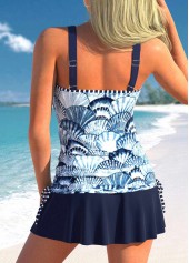 Drawstring Marine Life Print Navy Tankini Top-No Bottom | picture 2