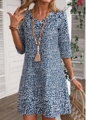Navy Lightweight Ditsy Floral Print Dress | thumb picture 