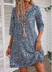 Navy Lightweight Ditsy Floral Print Dress | thumb picture 