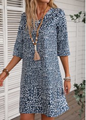 Navy Lightweight Ditsy Floral Print Dress | thumb picture 