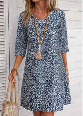 Navy Lightweight Ditsy Floral Print Dress | thumb picture 