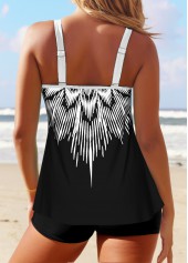 Patchwork Tribal Print Black Tankini Top-No Bottom | picture 2