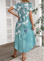 Turquoise Pocket Floral Print Shift Dress | thumb picture 