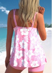 Circular Ring High Waisted Floral Print Tankini Set | thumb picture 