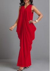 Red Split O Shape Sleeveless Maxi Dress | thumb picture 