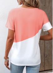 Dusty Pink Zipper Short Sleeve T Shirt | thumb picture 