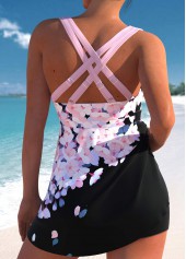Drawstring Floral Print Pink Tankini Set | thumb picture 
