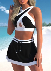Criss Cross High Waisted Black Bikini Set | thumb picture 