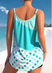 Bowknot Polka Dot Cyan Tankini Top-No Bottom | picture 2