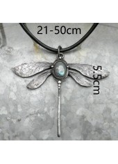 Silver Dragonfly Design Retro Alloy Necklace | thumb picture 