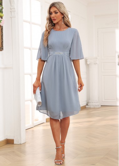 Brandie Roll Neck Dress Light Grey Melange