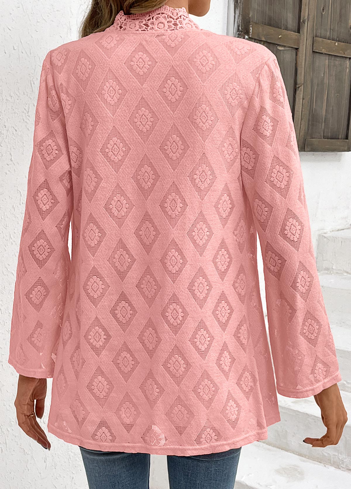 Dusty Pink Long Sleeve Fake Two Piece Twinset | picture 