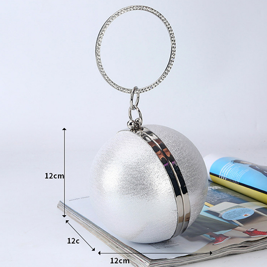 Silvery White Clasp Pearl Design Hand Bag