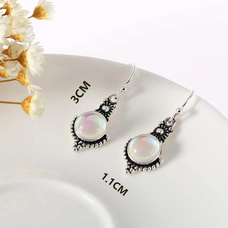 Vintage Silver Round Alloy Detail Earrings