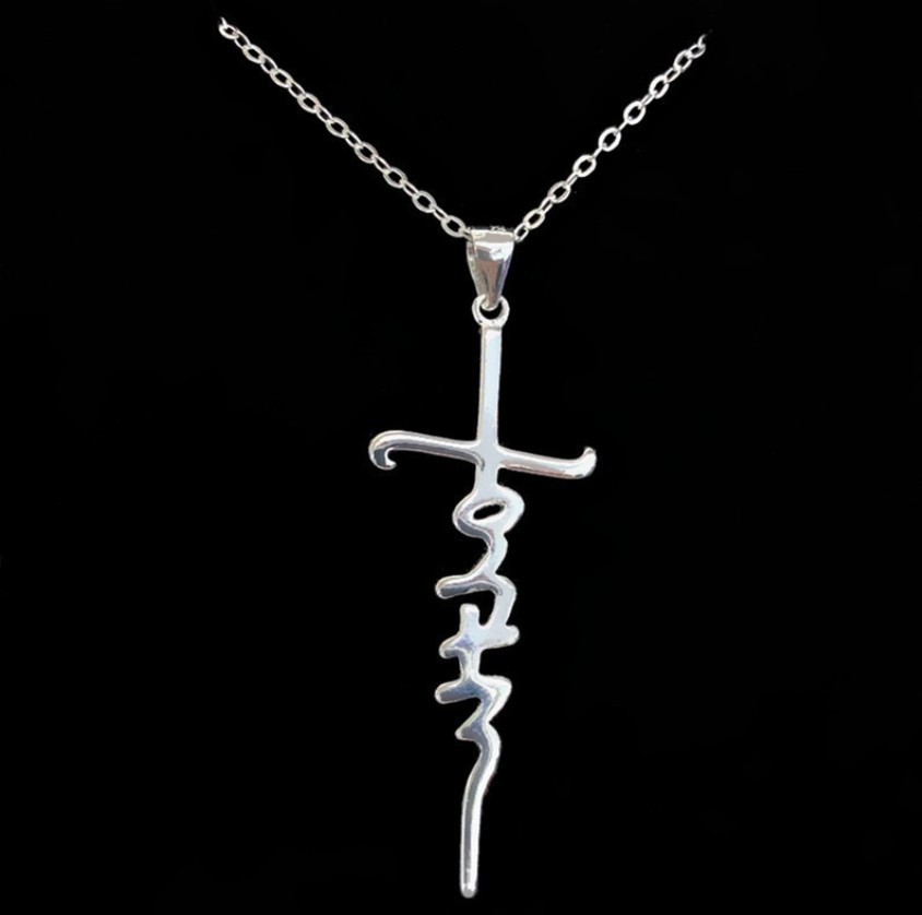 Silver Metal Cross Design Alloy Necklace