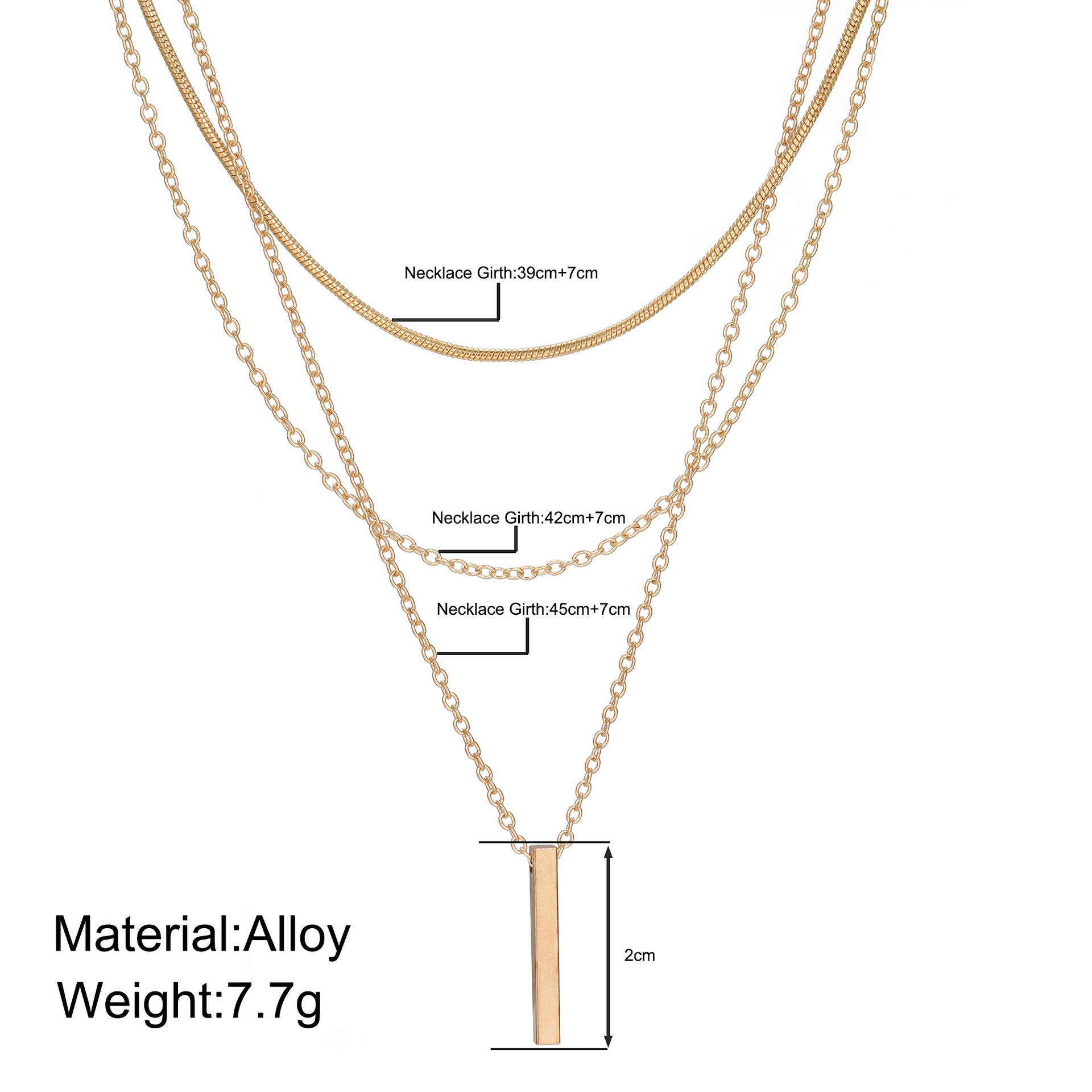 Gold Alloy Chain Design Layered Necklace | picture 