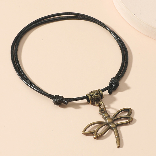 Black Dragonfly Design Retro Alloy Anklet | picture 1