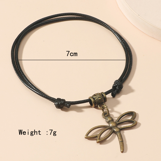 Black Dragonfly Design Retro Alloy Anklet | picture 2