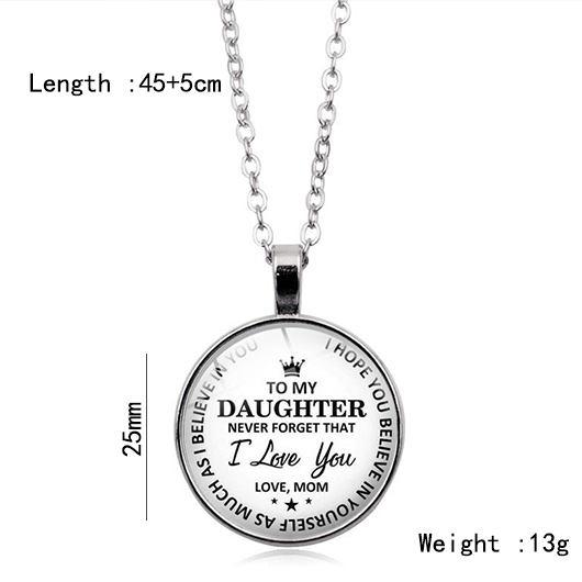 Silver Round Letter Alloy Detail Necklace