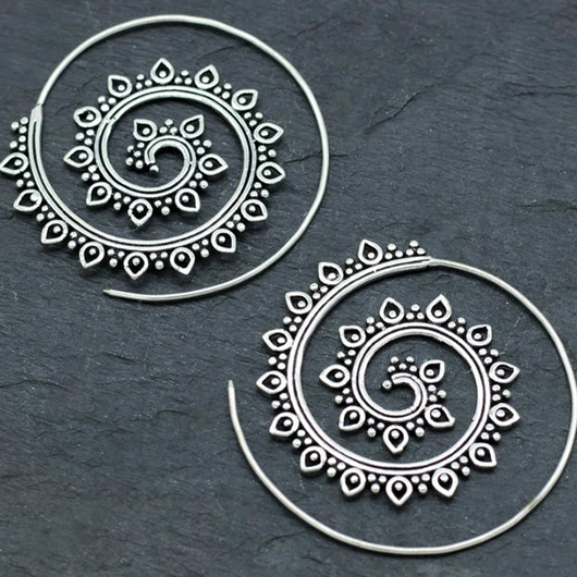 Alloy Detail Geometric Design Silvery White Earrings