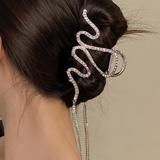Alloy Detail Silvery White Hair Accessories