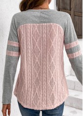 Light Pink Twisted Long Sleeve T Shirt | thumb picture 