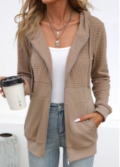 Light Coffee Pocket Long Sleeve Hoodie | thumb picture 