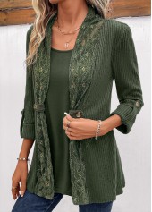 Olive Green Fake 2in1 Long Sleeve T Shirt | thumb picture 