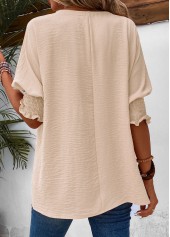 Raw White Smocked Half Sleeve T Shirt | thumb picture 