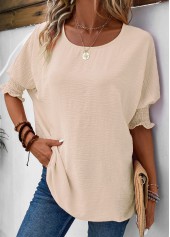 Raw White Smocked Half Sleeve T Shirt | thumb picture 
